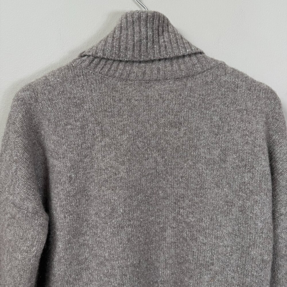 All Saints Wool Turtleneck Sweater Pullover Women's Small Gray Silver Soft NWOT - Picture 11 of 13